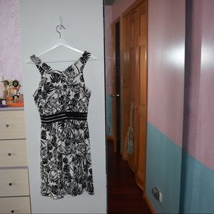 Black and white floral dress